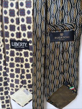 BUNDLE Liberty of London/Bugatchi Ties Patterned Silk Tie - Beige & Brown